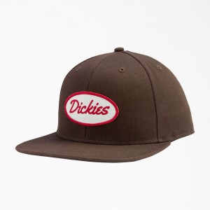 Women's Dickies Twill Flat Bill Cap Brown | 951607HZP