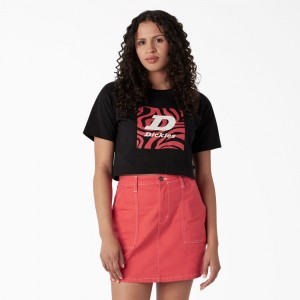 Women's Dickies Zebra Graphic Cropped T-Shirt Black | 029756VIO