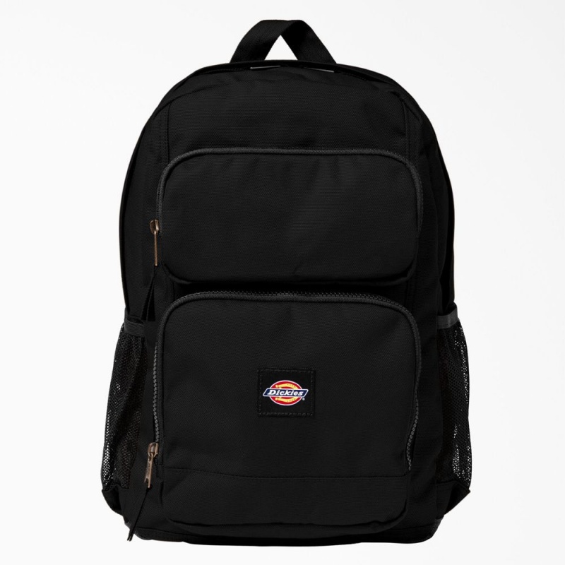 Kids\' Dickies Double Pocket Backpack Black | 825469NZF