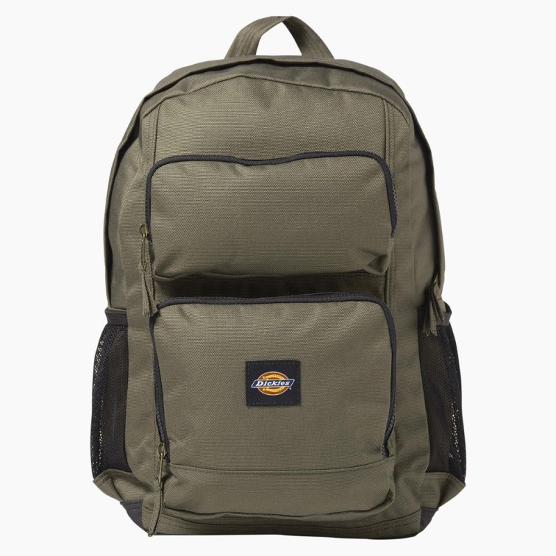 Kids\' Dickies Double Pocket Backpack Green | 476029WAC