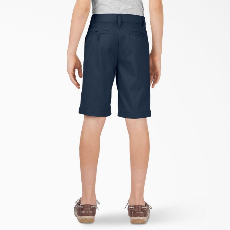 Kids' Dickies FLEX Slim Fit Shorts Navy | 735806BHO