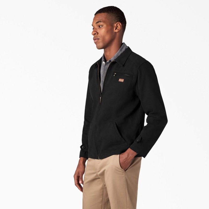 Men's Dickies 1922 Brushed Twill Jacket Black | 513048PQX