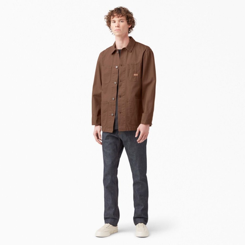 Men's Dickies 1922 Duck Chore Jacket Brown | 293415IFK