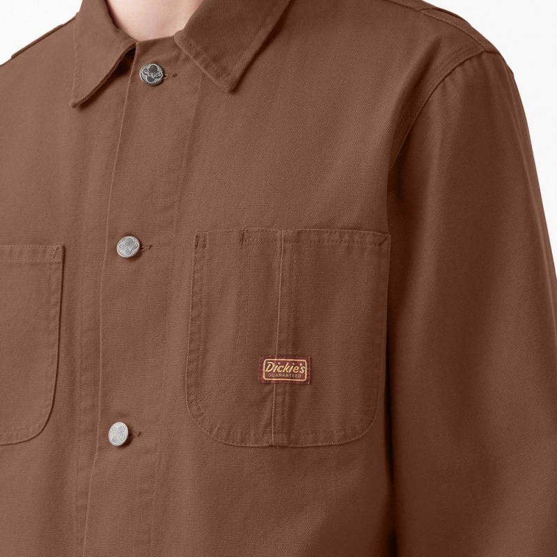 Men's Dickies 1922 Duck Chore Jacket Brown | 293415IFK