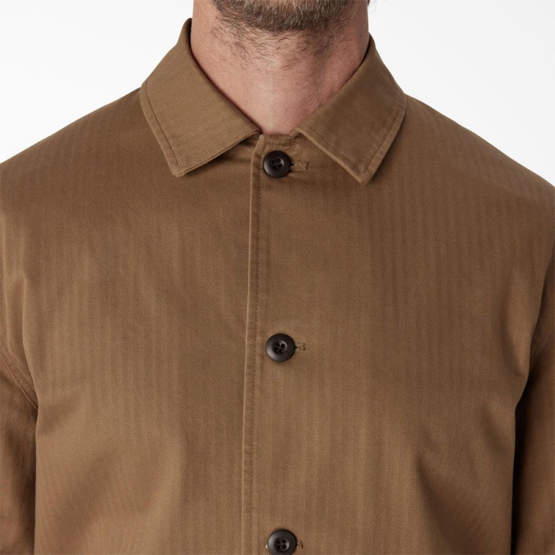 Men's Dickies 1922 Herringbone Jacket Brown | 316740TZX