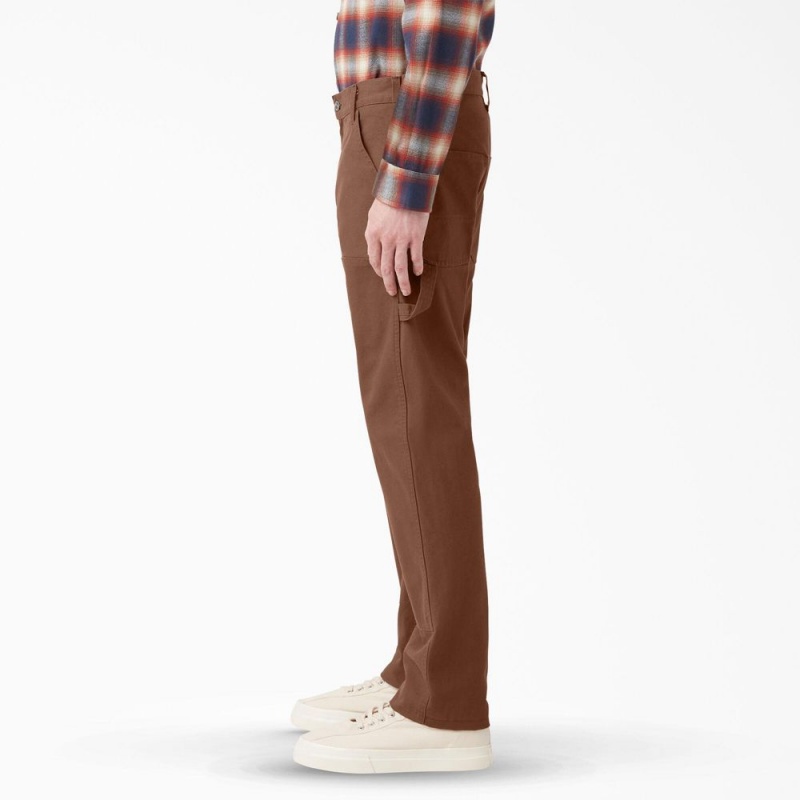 Men's Dickies 1922 Regular Fit Double Knee Pants Brown | 035189ZXA