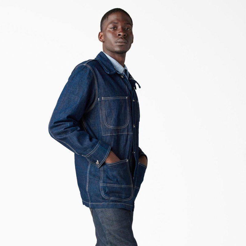 Men's Dickies 1922 Selvedge Denim Jacket Blue | 065723FDJ