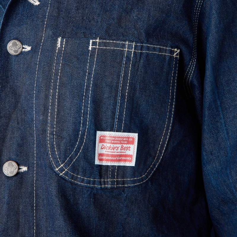 Men's Dickies 1922 Selvedge Denim Jacket Blue | 065723FDJ