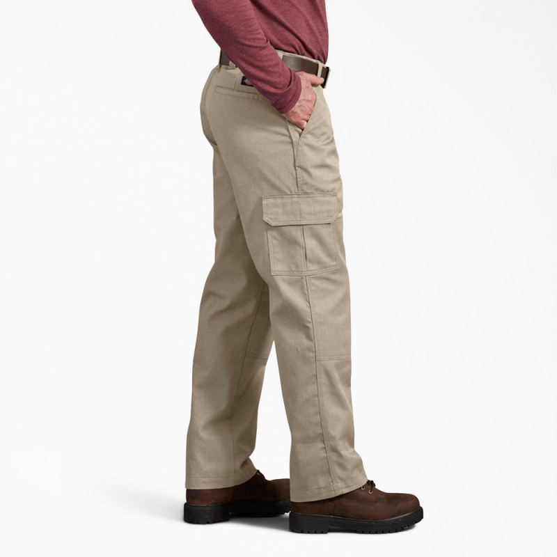 Men's Dickies Active Waist Regular Fit Cargo Pants Grey | 782315COR