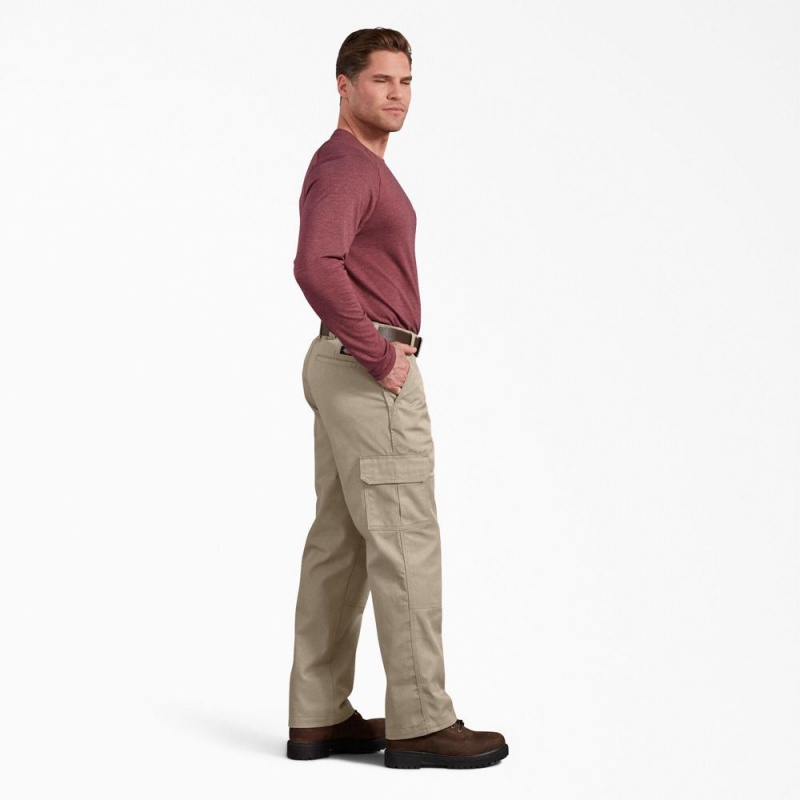 Men's Dickies Active Waist Regular Fit Cargo Pants Grey | 782315COR