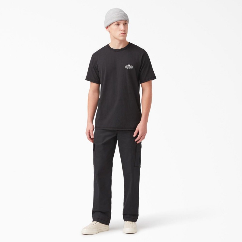 Men's Dickies Back Logo Graphic T-Shirt Black | 853721DWX