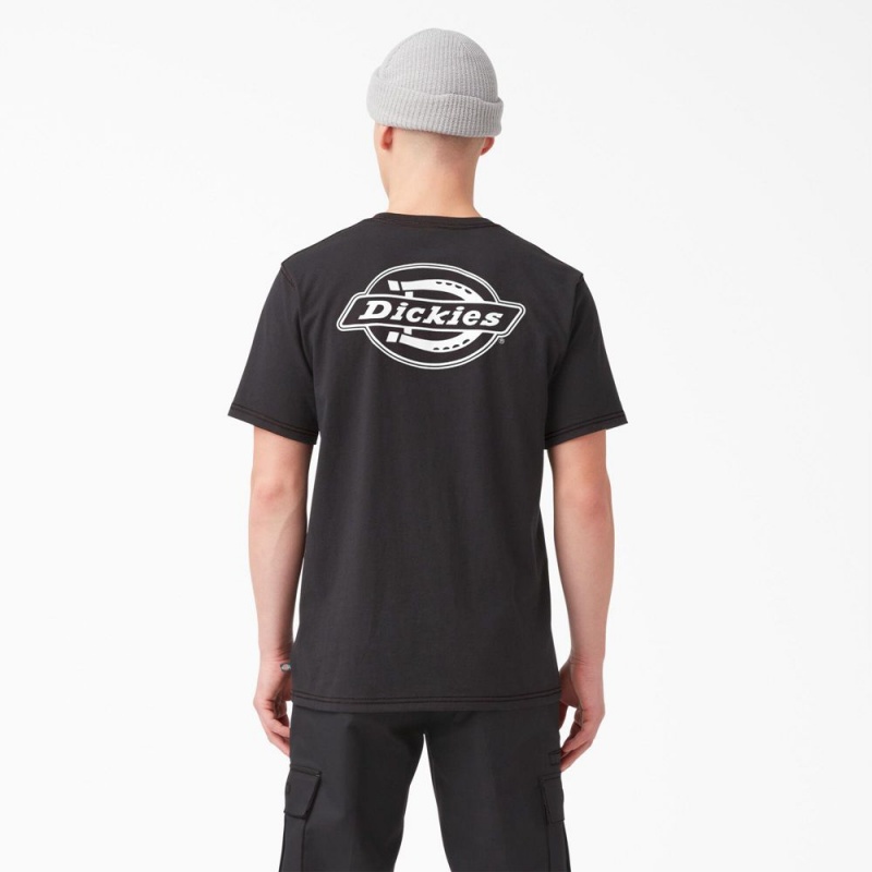 Men\'s Dickies Back Logo Graphic T-Shirt Black | 853721DWX