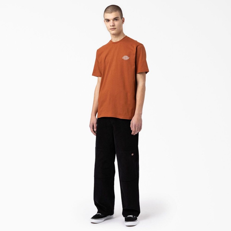 Men's Dickies Back Logo Graphic T-Shirt Brown | 627140ROG