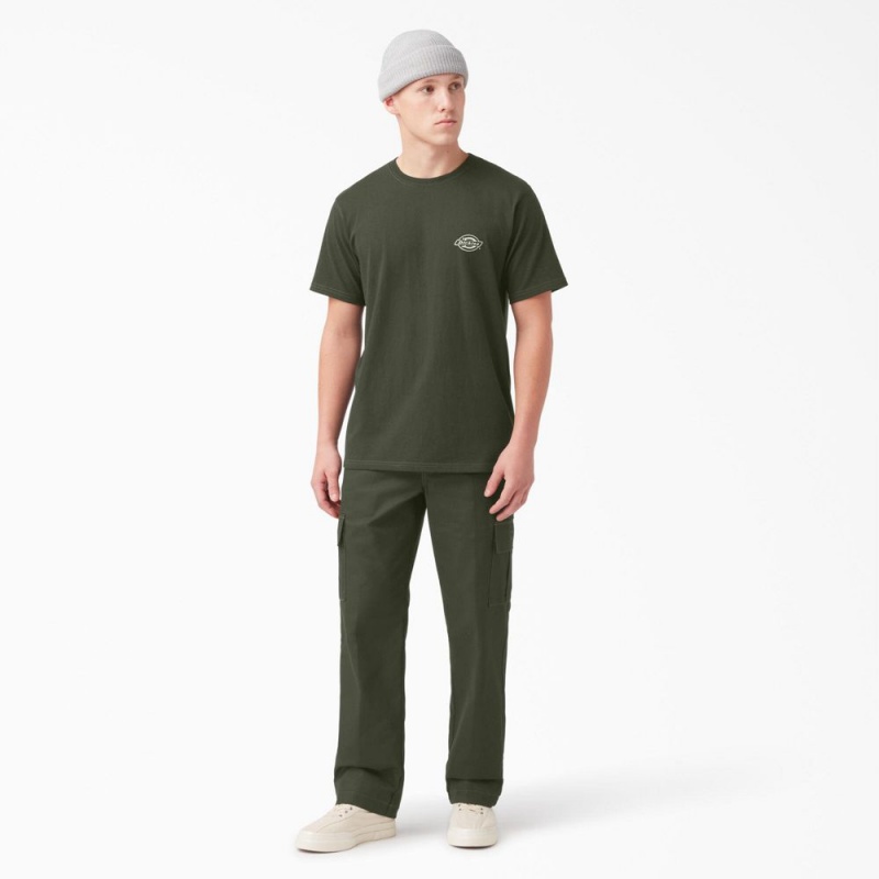 Men's Dickies Back Logo Graphic T-Shirt Green | 912067MRA