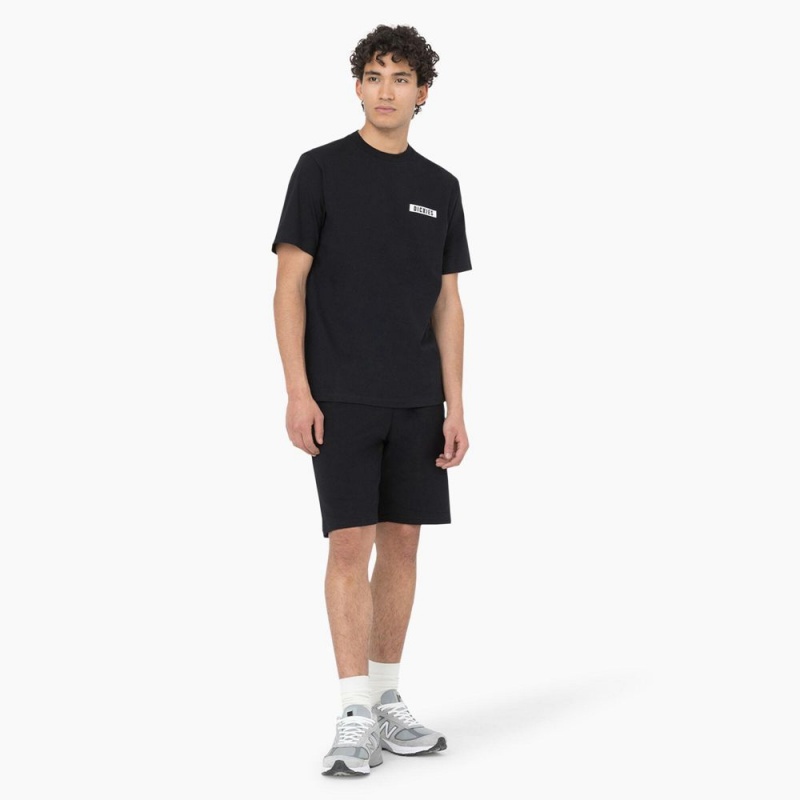 Men's Dickies Baker City Short Sleeve T-Shirt Black | 584190YEJ