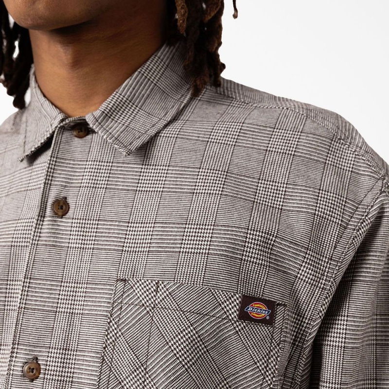 Men's Dickies Bakerhill Long Sleeve Shirt Grey | 762518MED