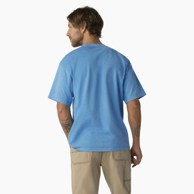 Men's Dickies Bandon Short Sleeve T-Shirt Blue | 952406EKA