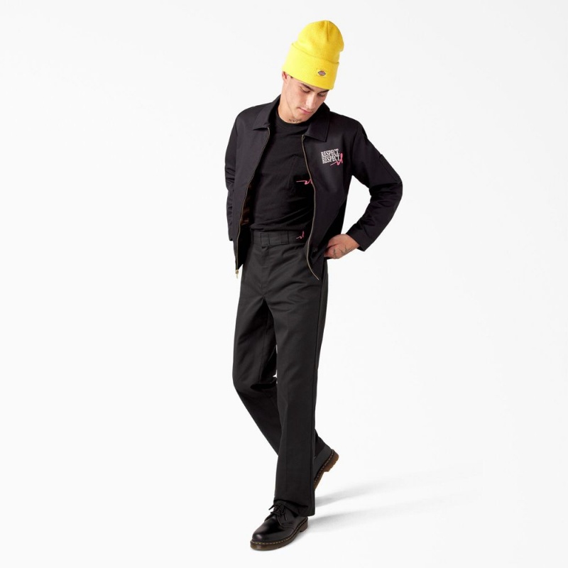 Men's Dickies Breast Cancer Awareness Cuffed Knit Beanie Yellow | 602743YGM