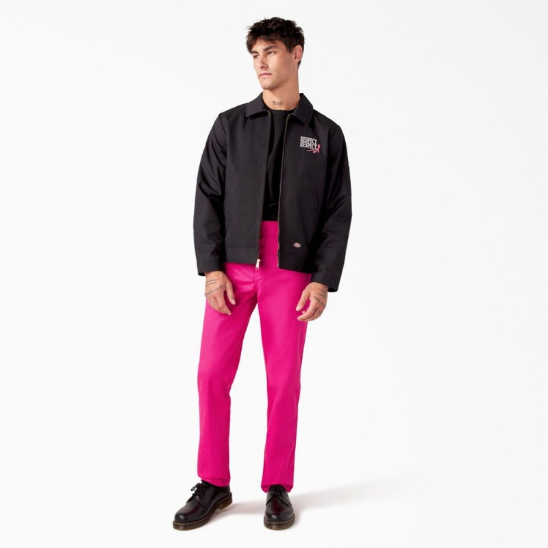 Men's Dickies Breast Cancer Awareness Eisenhower Jacket Black | 124075ILE