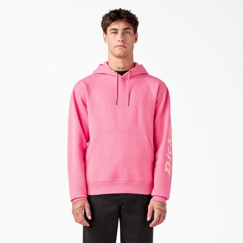 Men's Dickies Breast Cancer Awareness Logo Hoodie Pink | 864719IFW