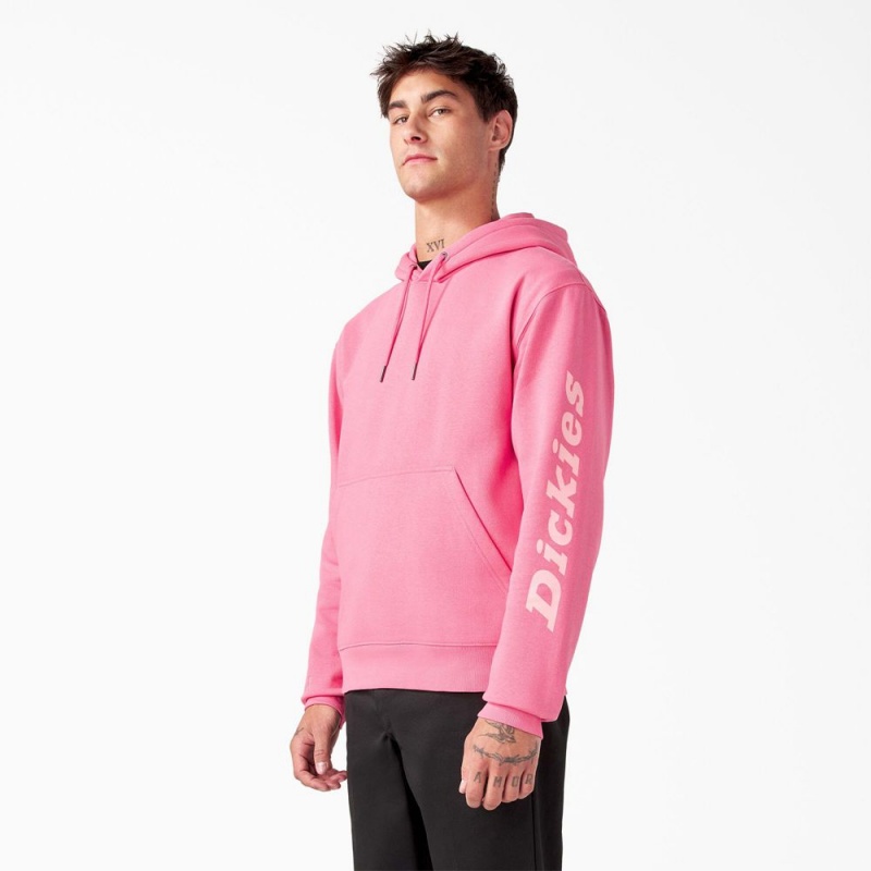 Men's Dickies Breast Cancer Awareness Logo Hoodie Pink | 864719IFW