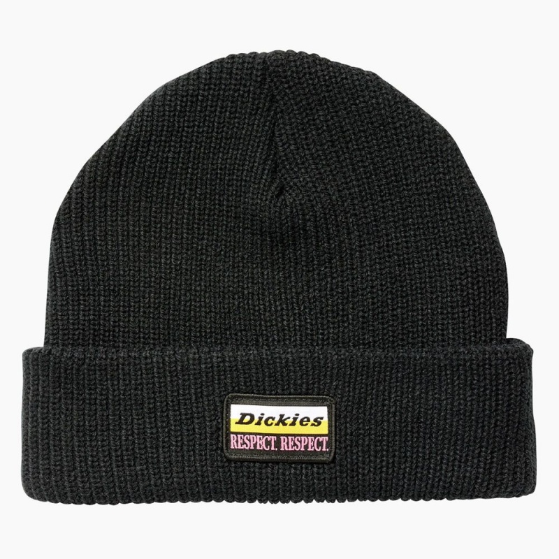 Men\'s Dickies Breast Cancer Awareness Patch Beanie Black | 732980WTB