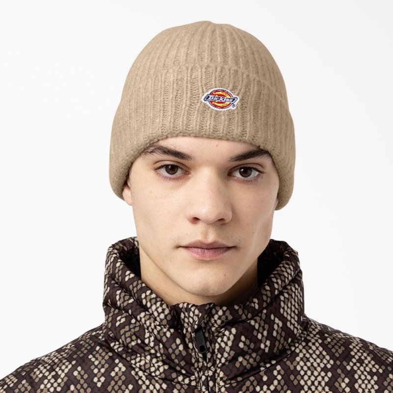 Men's Dickies Brewton Beanie Beige | 754639FZT