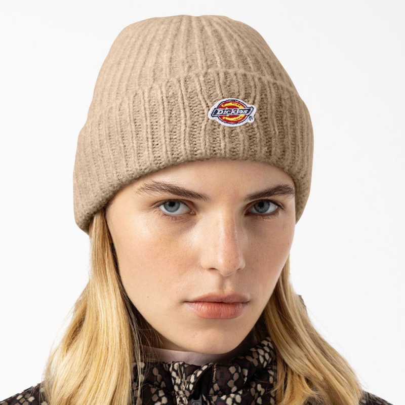 Men's Dickies Brewton Beanie Beige | 754639FZT