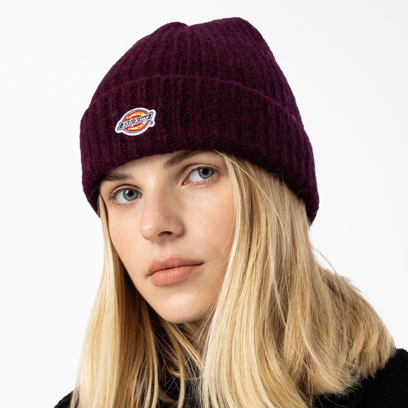 Men's Dickies Brewton Beanie Purple | 028135IAX