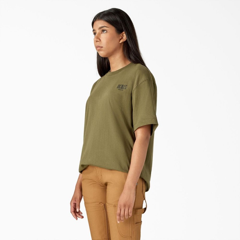 Men's Dickies Built to Last Heavyweight T-Shirt Green | 842369IUN