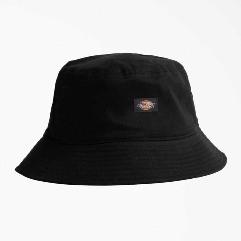 Men\'s Dickies Canvas Bucket Hat Black | 082635BEW