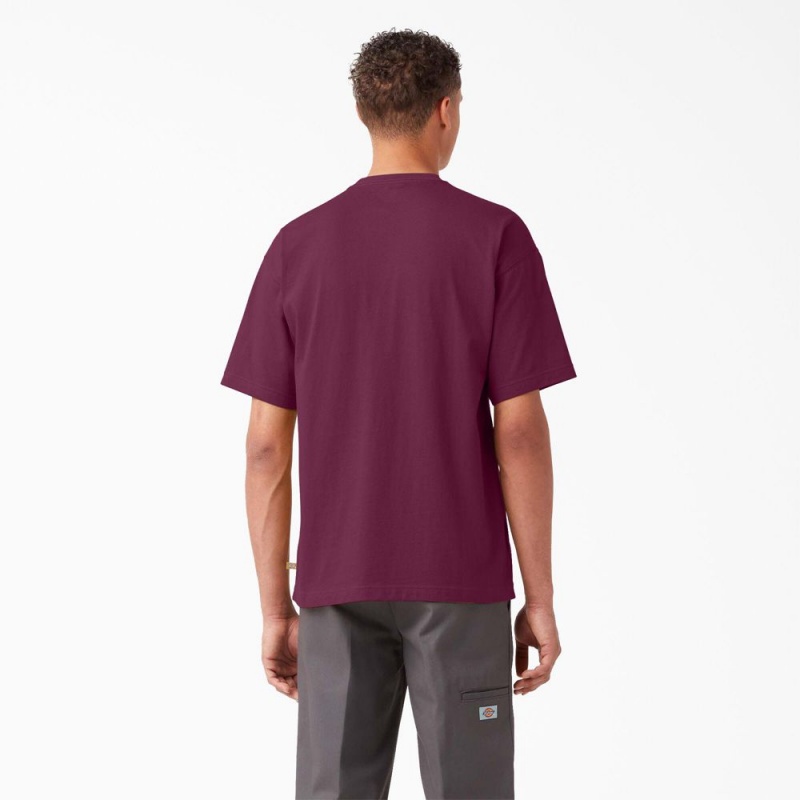 Men's Dickies Chest Logo Pocket T-Shirt Purple | 972031YLG