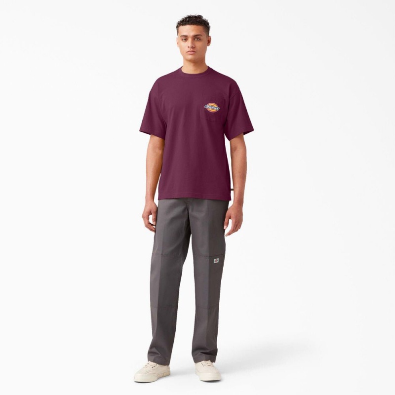 Men's Dickies Chest Logo Pocket T-Shirt Purple | 972031YLG