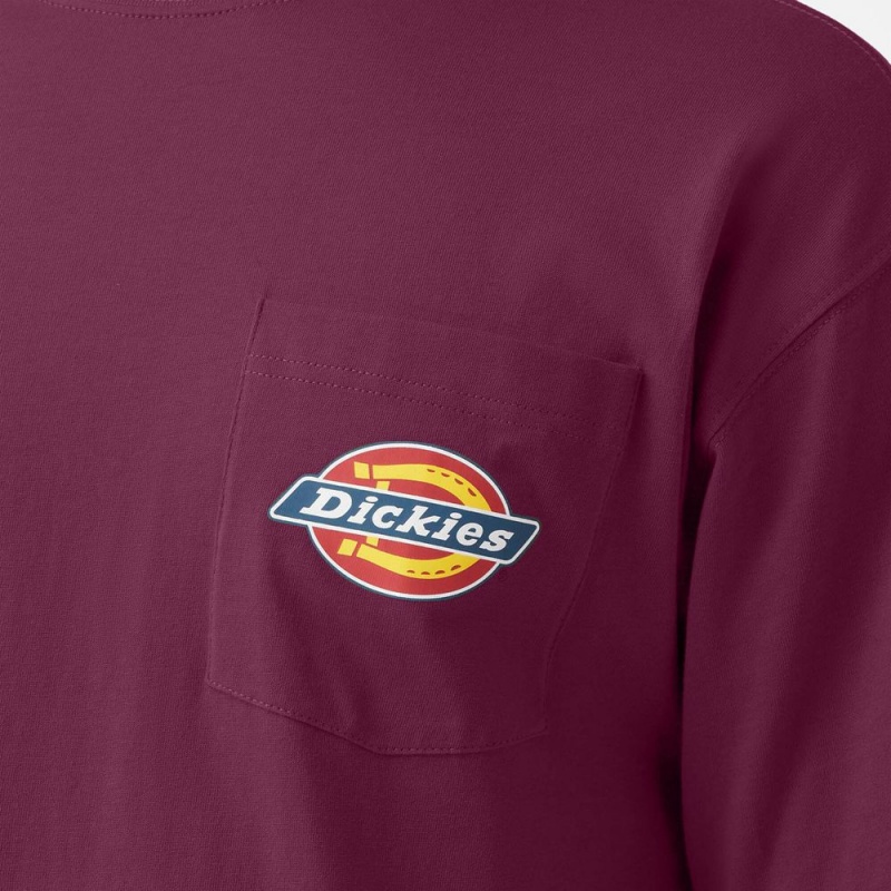 Men's Dickies Chest Logo Pocket T-Shirt Purple | 972031YLG