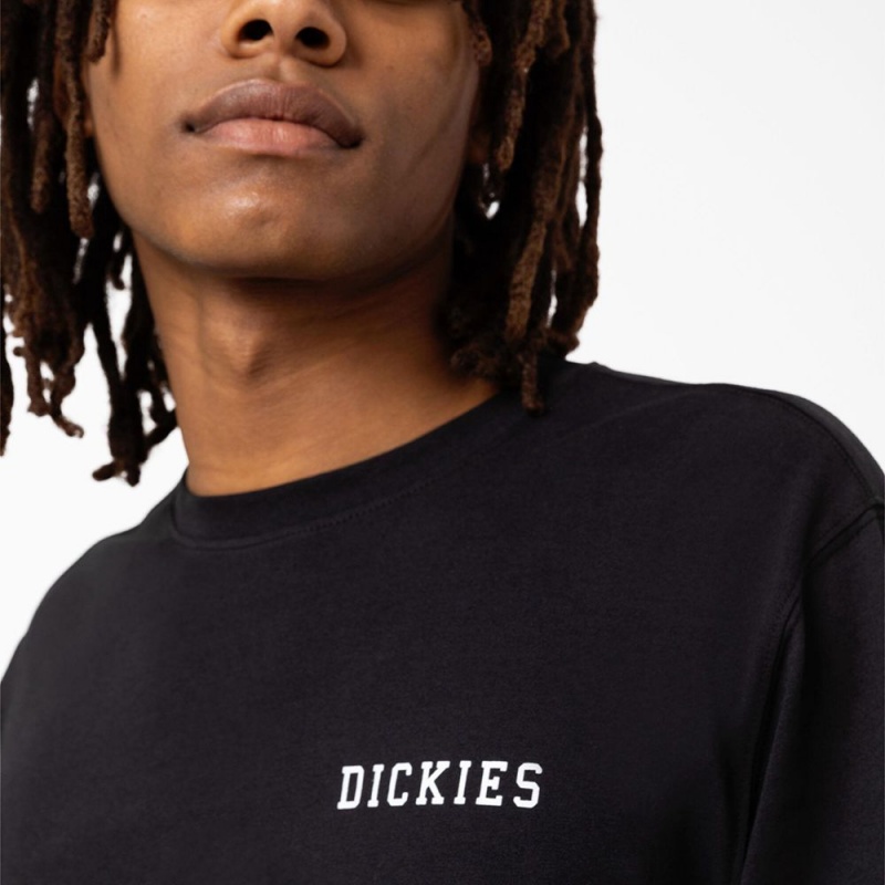 Men's Dickies Cleveland Long Sleeve T-Shirt Black | 276941KDU