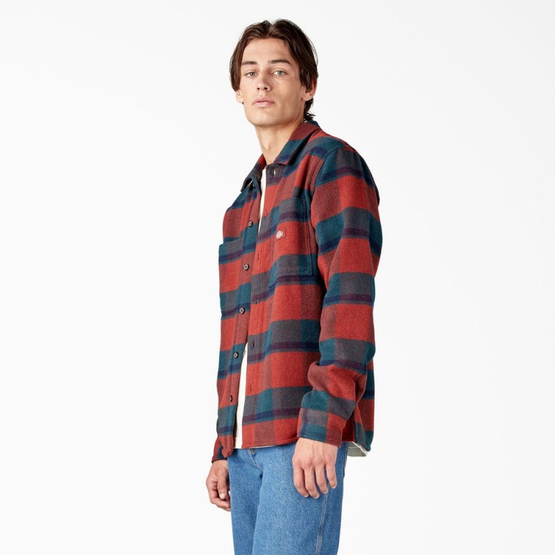 Men's Dickies Coaling Wool Blend Shirt Red | 295176CSO