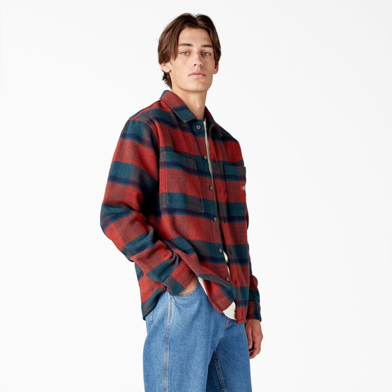 Men's Dickies Coaling Wool Blend Shirt Red | 295176CSO