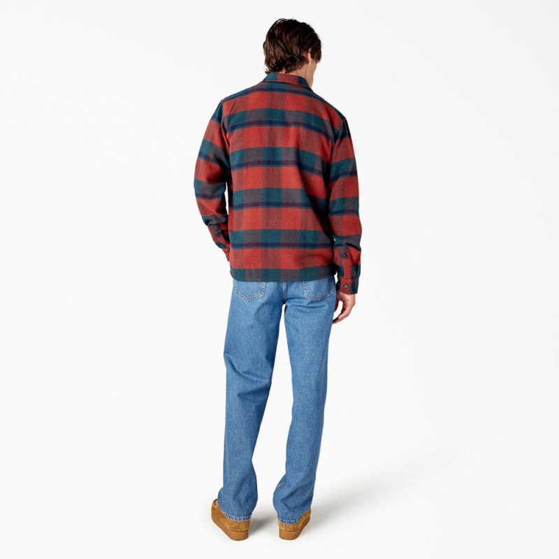 Men's Dickies Coaling Wool Blend Shirt Red | 295176CSO