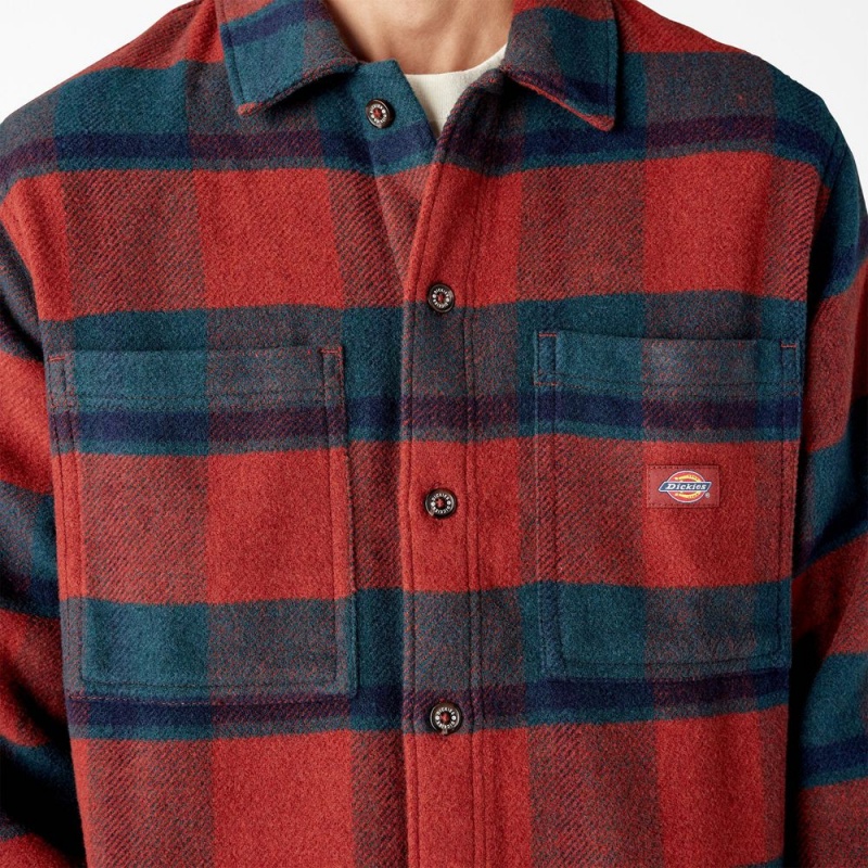 Men's Dickies Coaling Wool Blend Shirt Red | 295176CSO