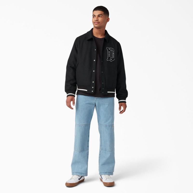 Men's Dickies Collegiate Jacket Black | 942708XOR