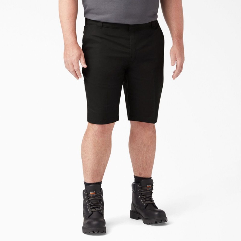 Men's Dickies Cooling Active Waist Shorts Black | 694082JVM