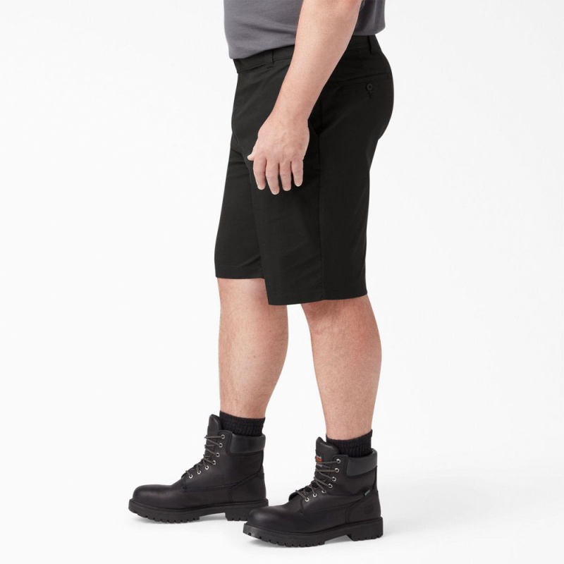 Men's Dickies Cooling Active Waist Shorts Black | 694082JVM