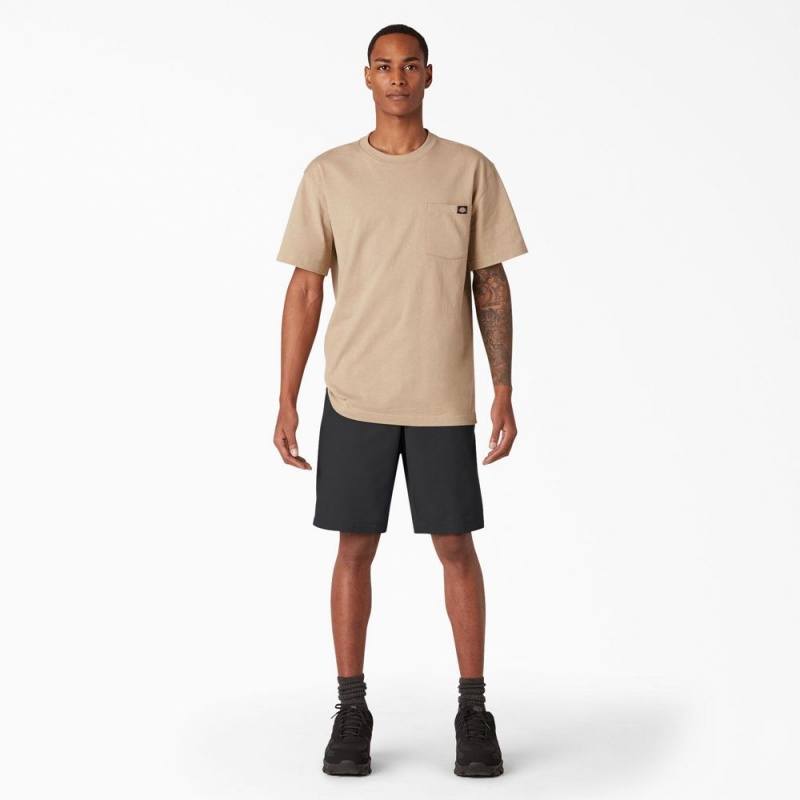 Men's Dickies Cooling Active Waist Shorts Black | 694082JVM