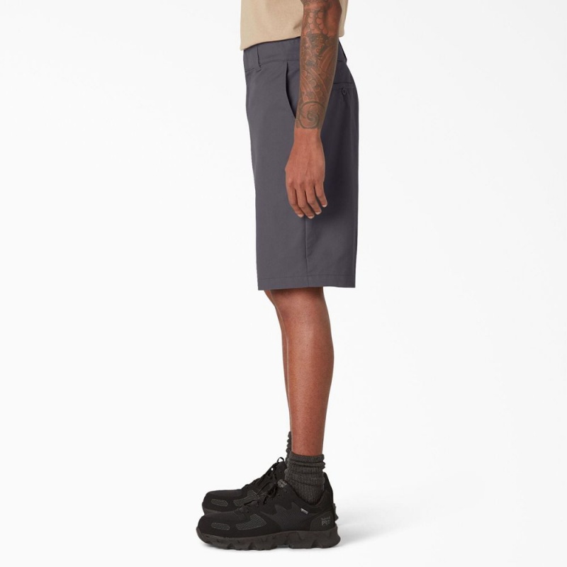 Men's Dickies Cooling Active Waist Shorts Grey | 938204GFK