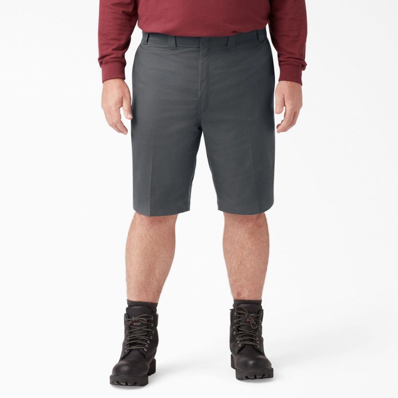 Men's Dickies Cooling Active Waist Shorts Grey | 938204GFK