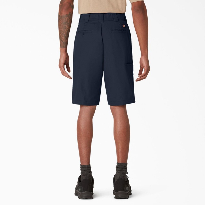 Men's Dickies Cooling Active Waist Shorts Navy | 483691AFS