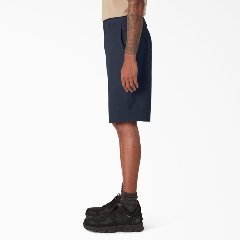 Men's Dickies Cooling Active Waist Shorts Navy | 483691AFS