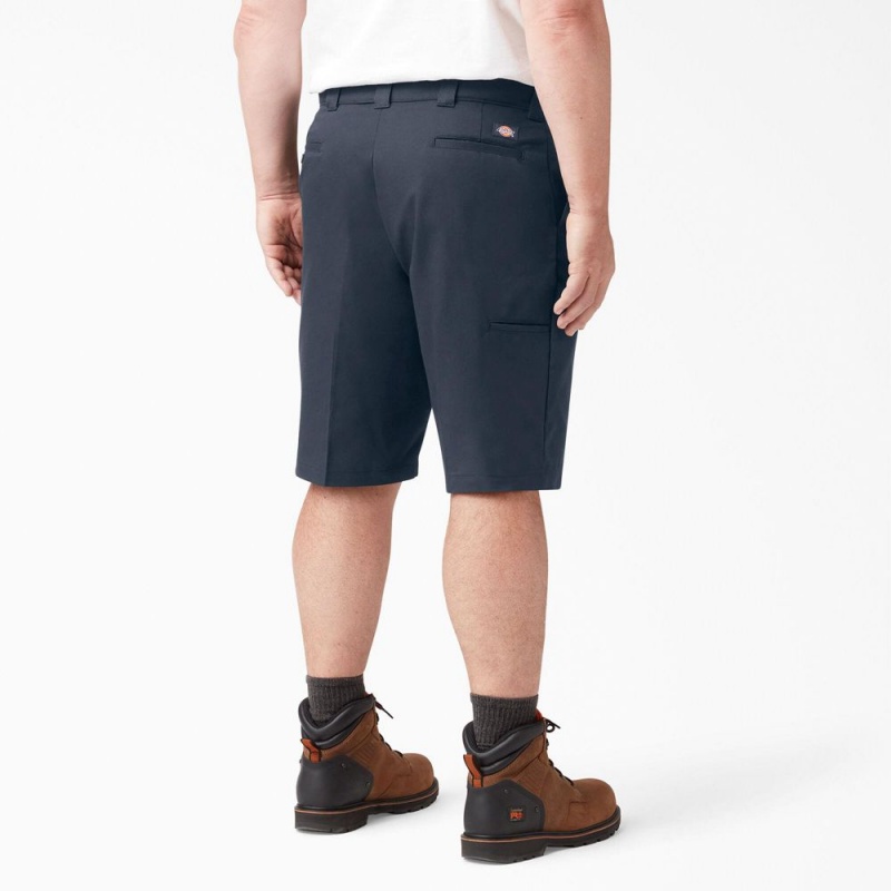 Men's Dickies Cooling Active Waist Shorts Navy | 483691AFS