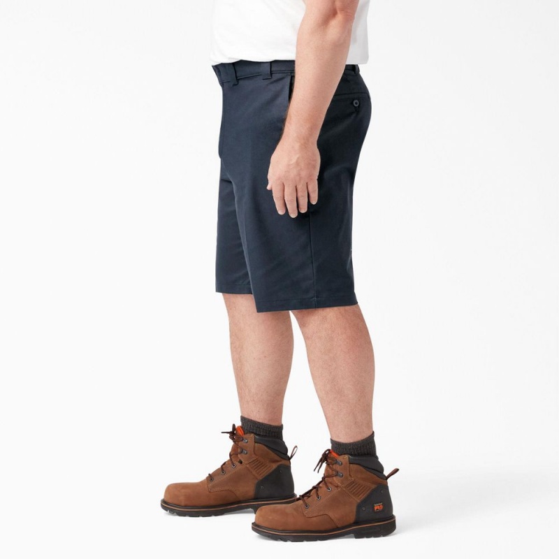 Men's Dickies Cooling Active Waist Shorts Navy | 483691AFS