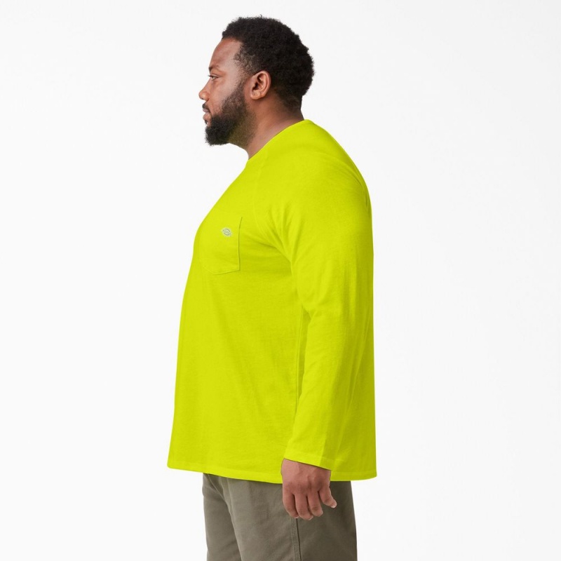 Men's Dickies Cooling Long Sleeve Pocket T-Shirt Green | 210864KQT